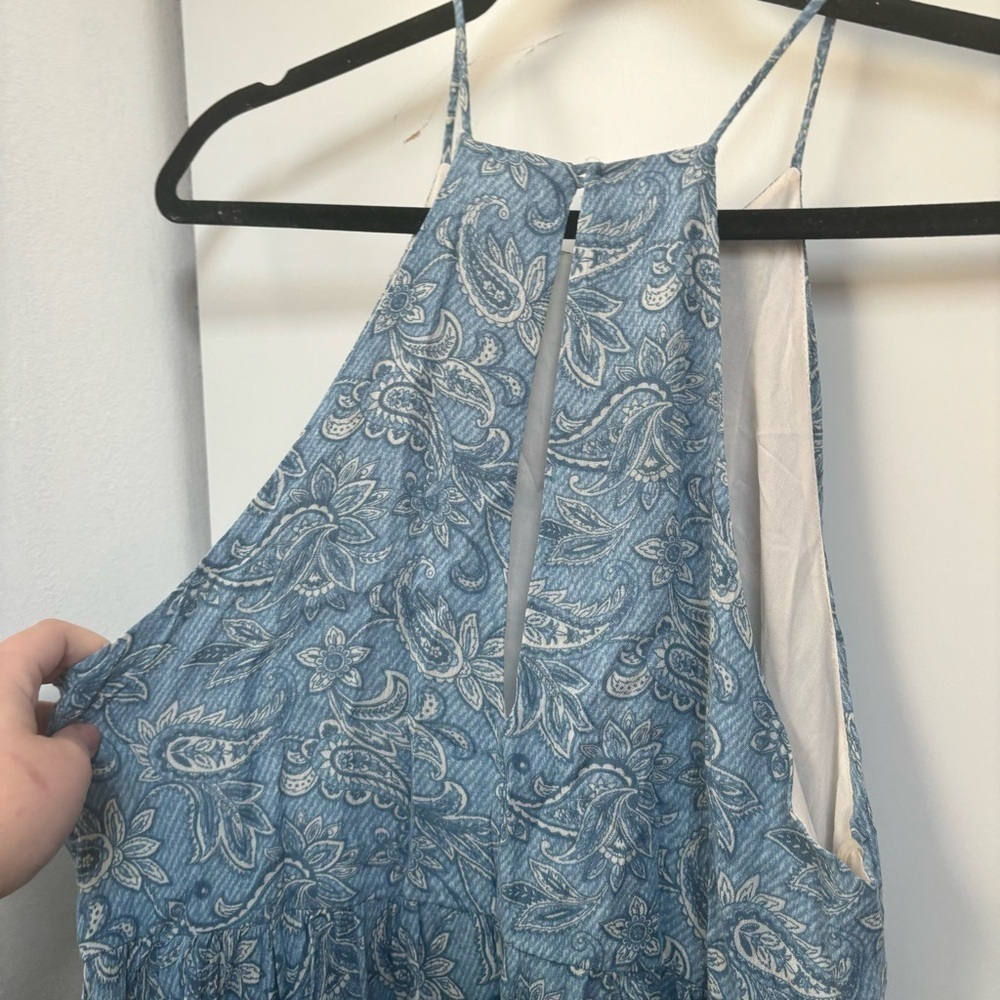 Blue Paisley High Neck Dress - Picture 4 of 7